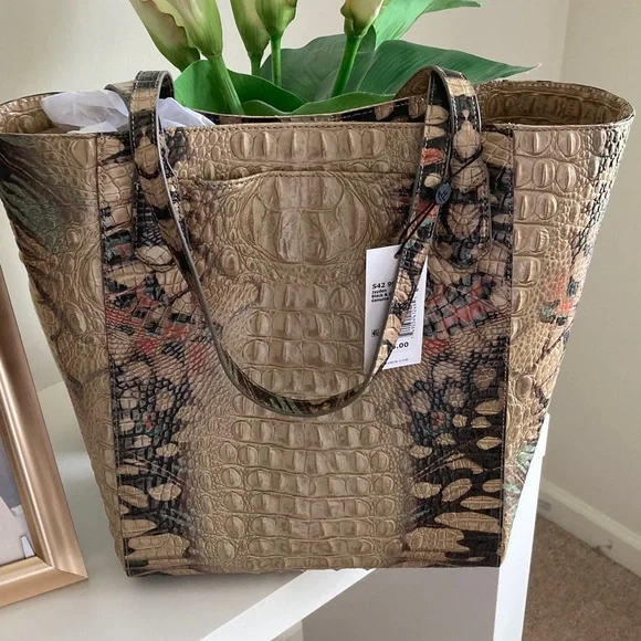 Brahmin Gold and Brown Textured Tote - Picture 2 of 3